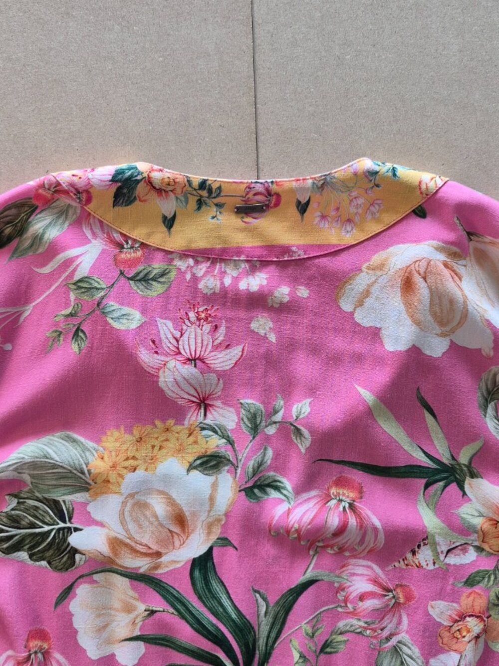 Maaji Pink Floral Kimono Mini Dress Cover Up Boho - Picture 12 of 15